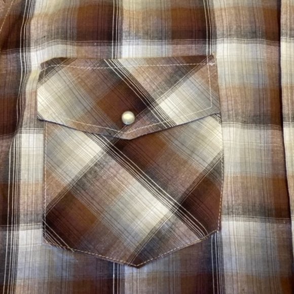 Men's Molokai Western Plaid Short Sleeve Shirt Size M - Picture 5 of 9